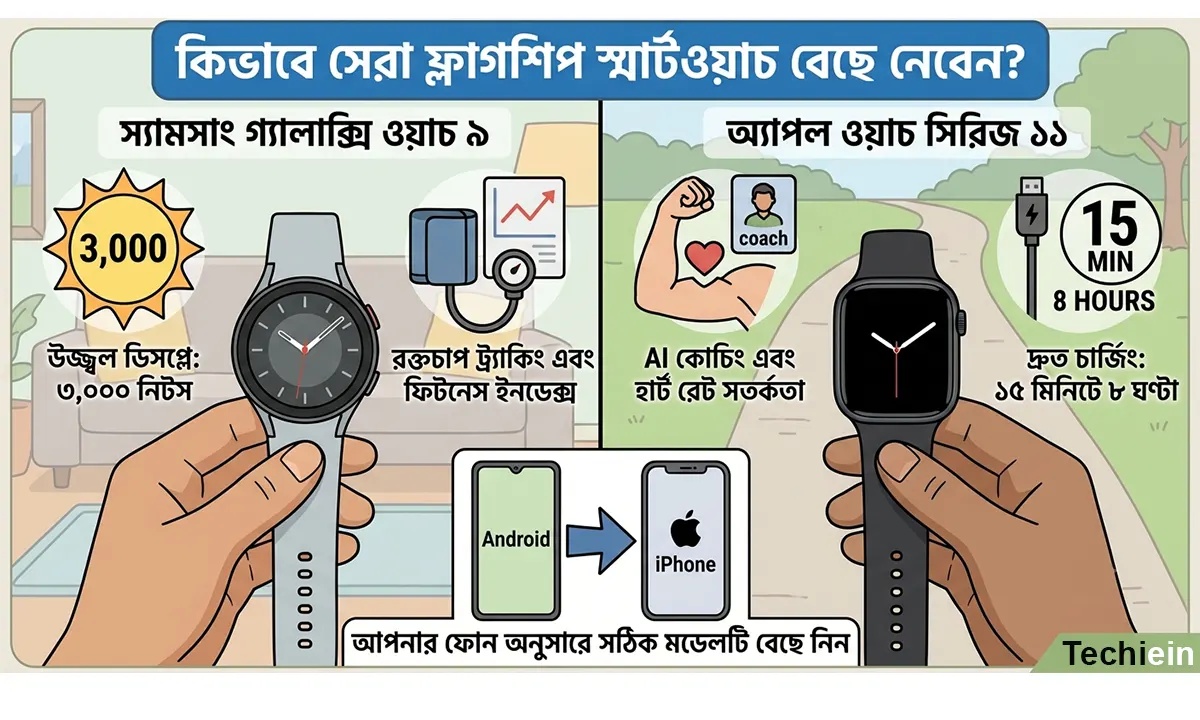 গ্যালাক্সি ওয়াচ ৯ নাকি অ্যাপল ওয়াচ সিরিজ ১১: ২০২৬ সালের সেরা স্মার্টওয়াচ কোনটি?