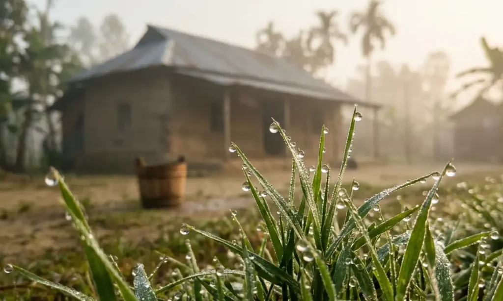 গ্রামের ভোরের শিশির ও গ্রামীণ জীবনের নস্টালজিক ছবি