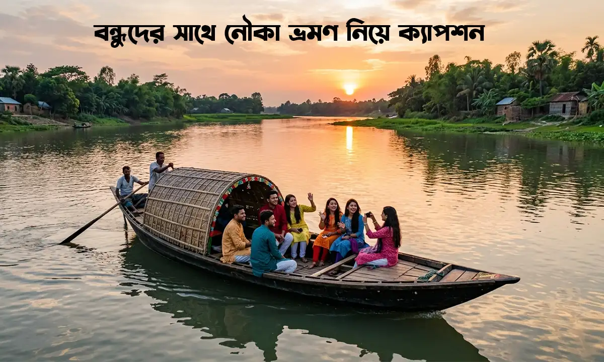 বন্ধুদের সাথে নৌকা ভ্রমণ নিয়ে ক্যাপশন