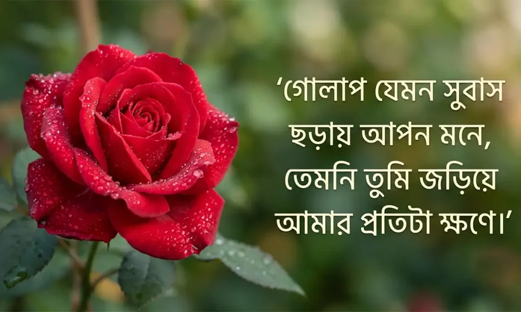 ফুল ভালোবাসা নিয়ে ক্যাপশন এবং গোলাপ ফুলের ছবি