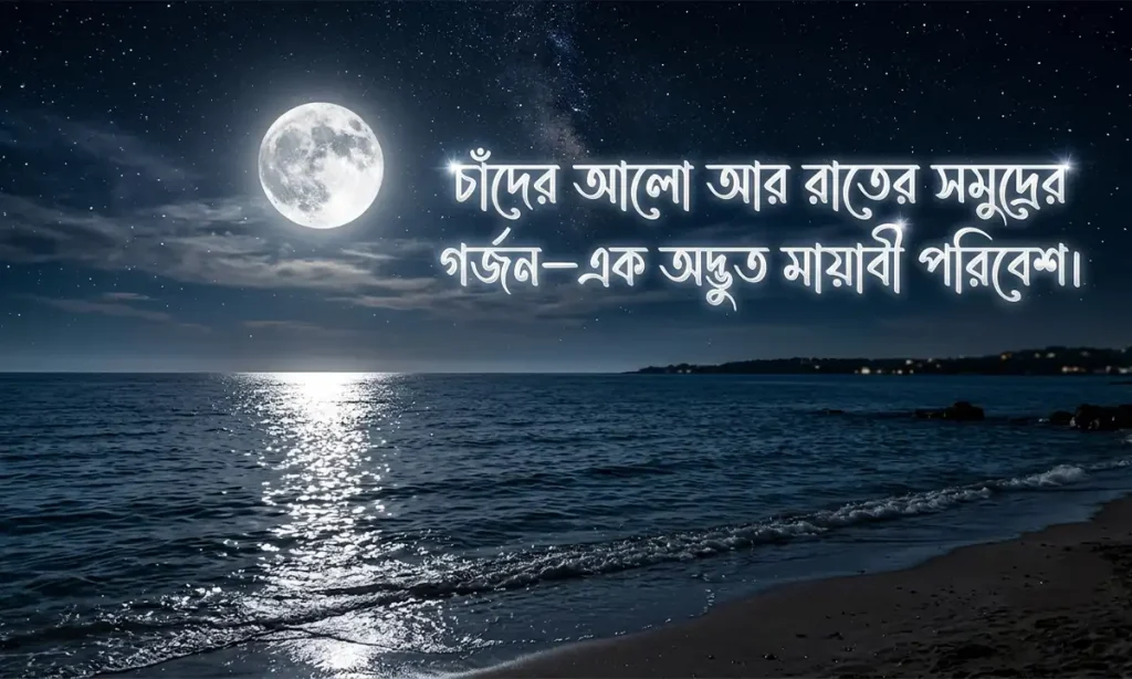 রাতের সমুদ্র নিয়ে ক্যাপশন